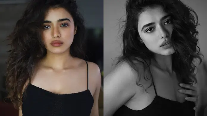 Hot Ketika Sharma Displays Her Big Boobs in a Sleek Black Camisole (1)