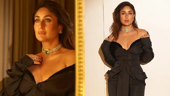 Hot Kareena Kapoor Flaunts Her Big Boobs in All Black Dress (1)