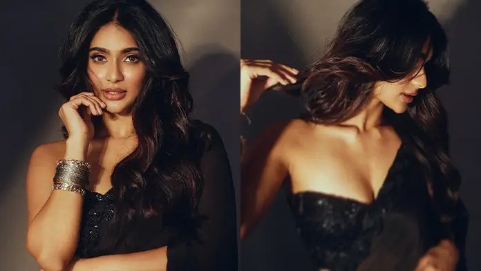 Hot Likhita Yalamanchili Flaunts Her Big Boobs in Black Saree (1)