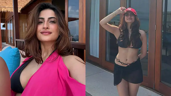Hot Palak Tiwari Shows Off Big Boobs and Deep Cleavage in Bikini (1)