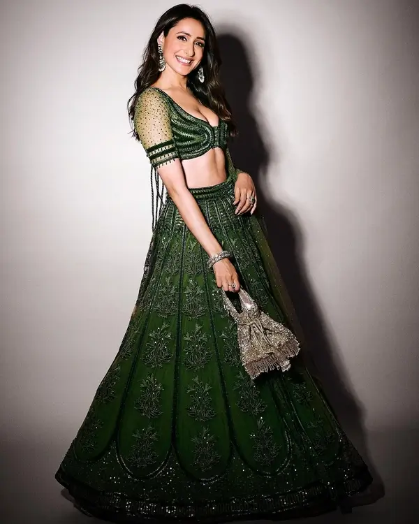 Hot Pragya Jaiswal Flaunts Her Big Boobs in Green Lehenga (5)