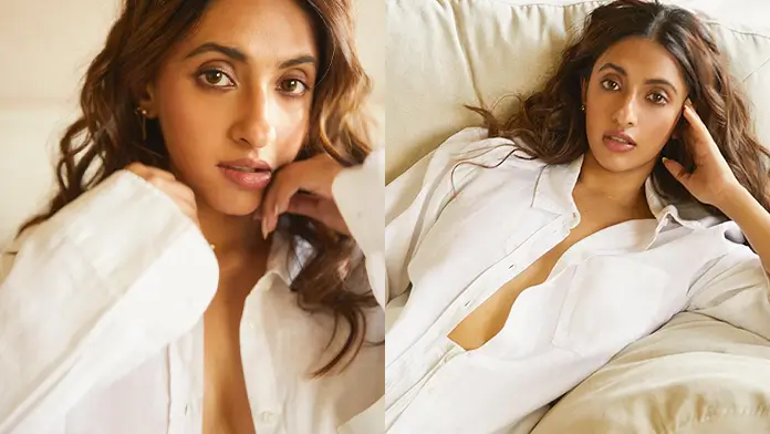 Hot Akansha Ranjan Shows Off Big Boobs and Deep Cleavage in a Sultry White Shirt (1)