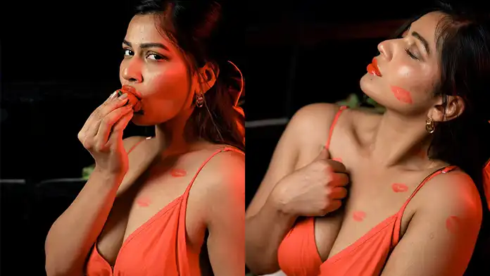 Hot Inaya Sultana Shows Off Big Boobs and Deep Cleavage in Bright Dress (1)