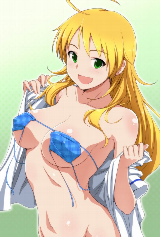 Hoshii Miki Busty Hentai Girl Wearing Plaid Bikini Remove Her Clothes To Show Hard Nipples