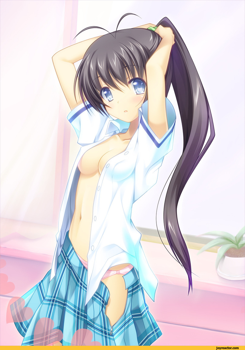 Sexy Anime School Girl Undressing Her School Uniform