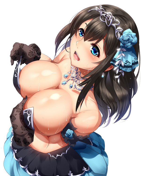 Huge Boobs Anime Girl Strips Her Top Off To Flash Her Big Boobs
